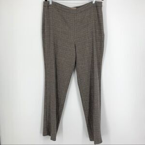 Talbots Trousers Womens 12 Brown‎ Tan Wool Tweed Old Money Woven in Italy